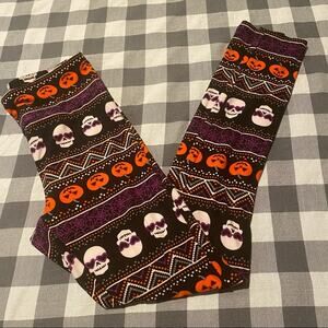 No Boundaries Junior’s 3 - 5 / Small Halloween Leggings w/ Skulls & Pumpkins